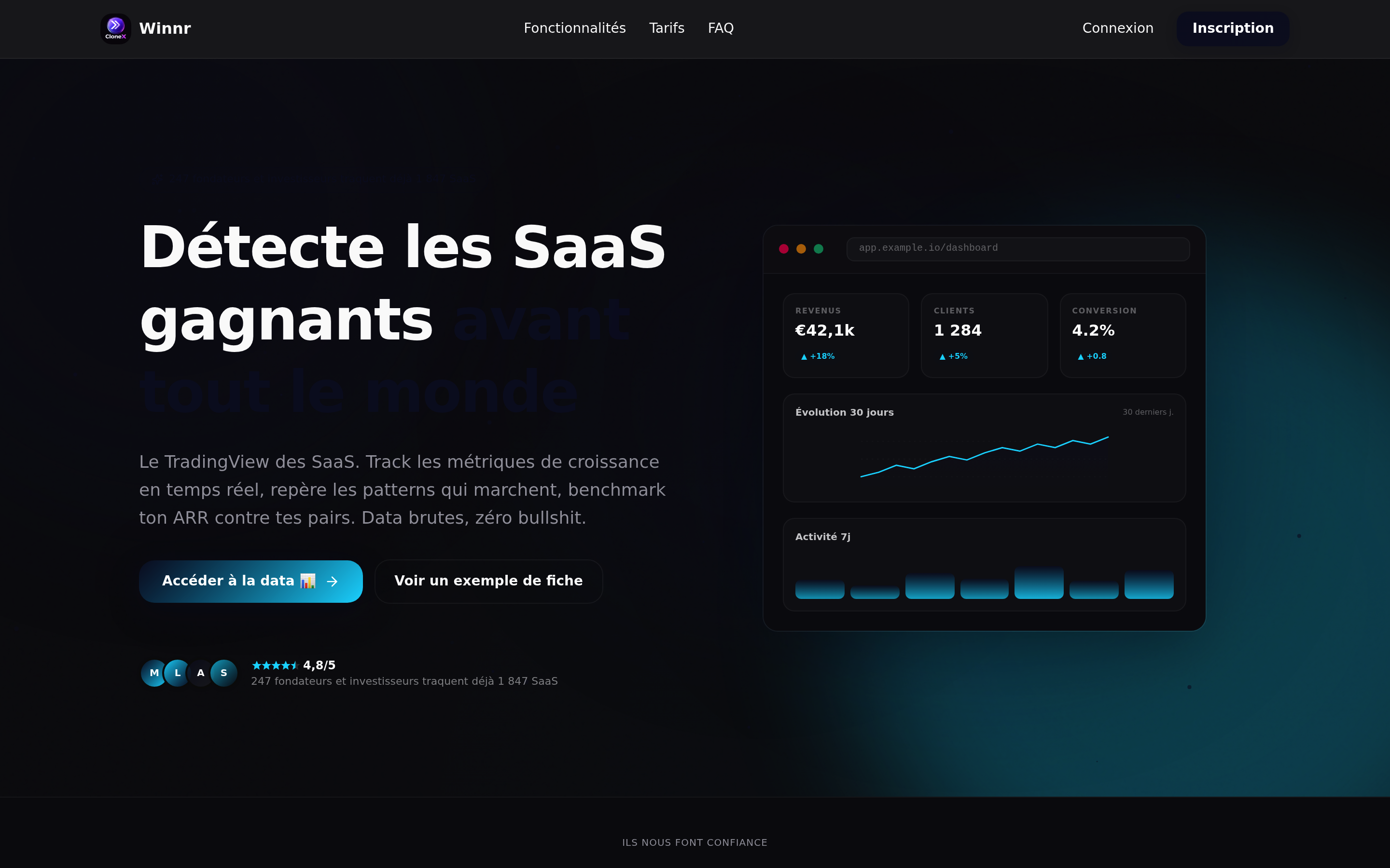 Crée un SaaS de type marketplace de recherche et d'analyse d