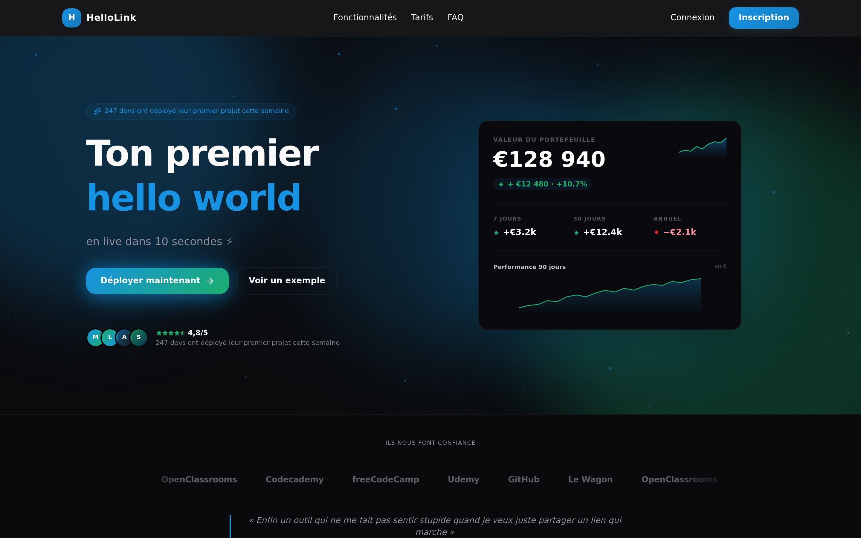 simple page avec hello world that it