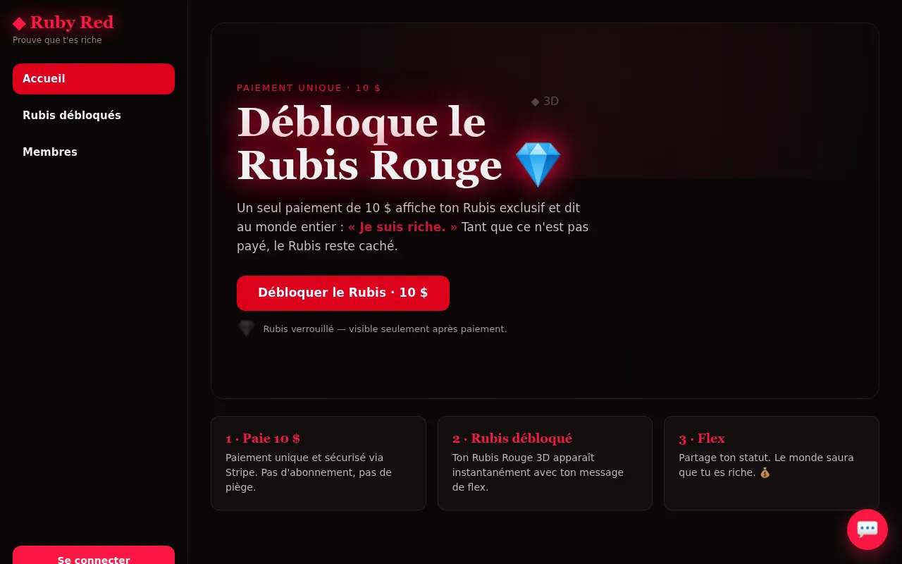 Aperçu de saas ruby red that required one payment to display a red reb