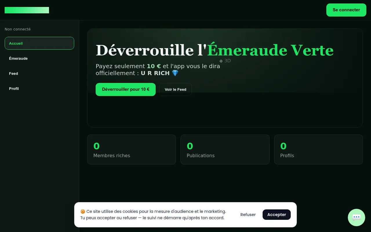 Aperçu de make a saas emorolad green that when user pay unlock green e
